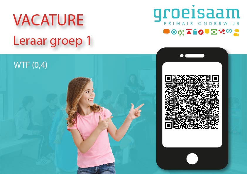 Vacature Leraar groep 1 De Wegwijzer (WTF 0,4, uitbreiding mogelijk)