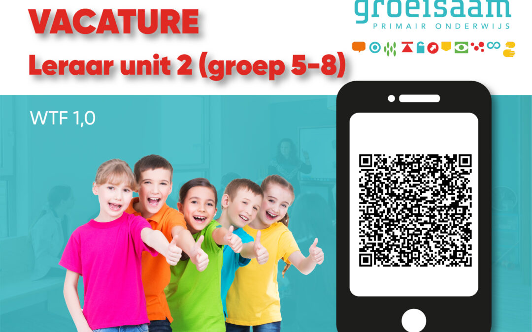 Vacature leraar unit 2 (groep 5-8) De Tweestroom